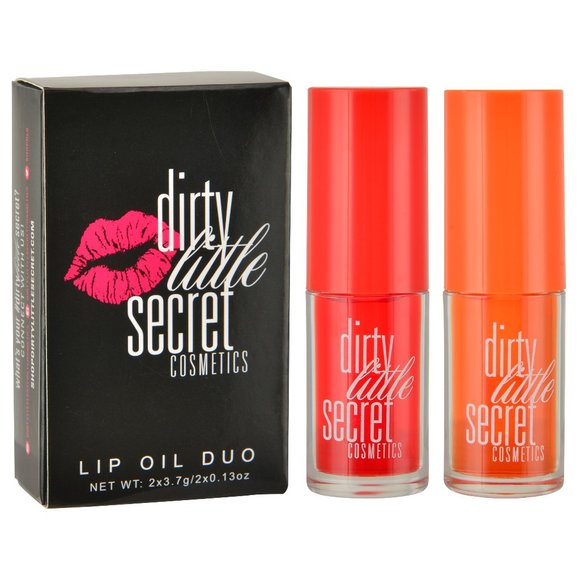 Dirty Little Secret Lip Oil Duo - Orange & Cherry - Picture 1 of 2